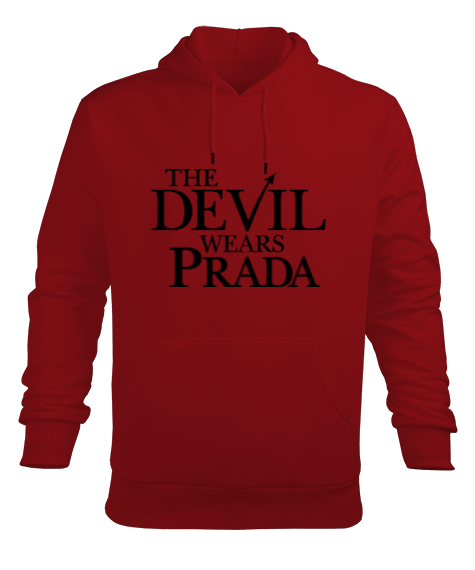 Tisho - The Devil Wears Prada Kırmızı Erkek Kapüşonlu Hoodie Sweatshirt
