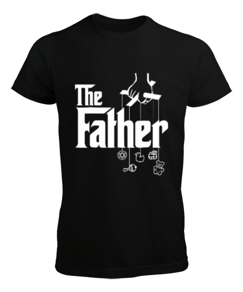 Tisho - The Father - Baba, Babalar Günü Tasarımı Siyah Erkek Tişört