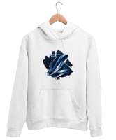 The First Breeze of Motion Beyaz Unisex Kapşonlu Sweatshirt - Tisho