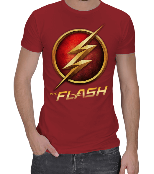 Tisho - The Flash Erkek T-Shirt Erkek Regular Kesim Tişört