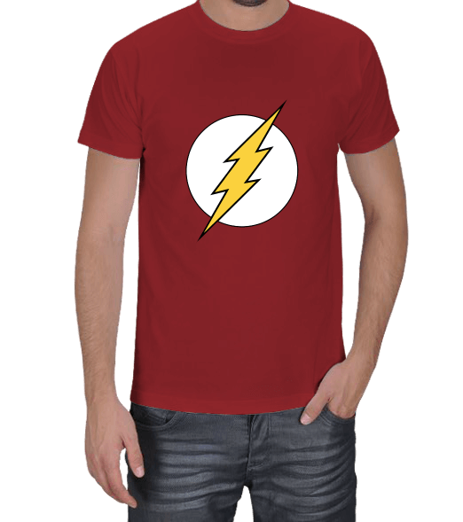 Tisho - The Flash Logo Kırmızı T-Shirt Erkek Tişört