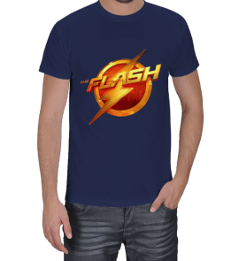 Tisho - The Flash Mavi T-Shirt Erkek Tişört