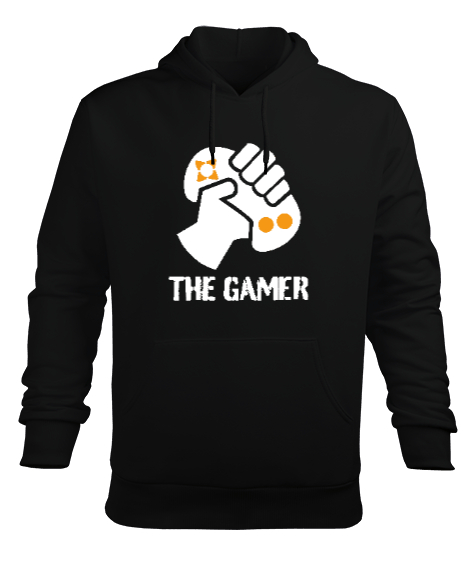 Tisho - The Gamer - Oyuncu Siyah Erkek Kapüşonlu Hoodie Sweatshirt