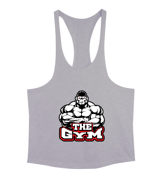 Tisho - The GYM Gorilla Vücut Geliştirme GYM Bodybuilding Fitness Baskılı Erkek Tank Top Atlet