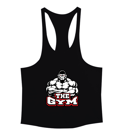 Tisho - The GYM Gorilla Vücut Geliştirme GYM Bodybuilding Fitness Baskılı Erkek Tank Top Atlet
