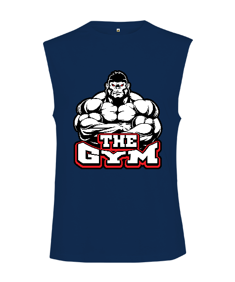Tisho - The GYM Gorilla Vücut Geliştirme GYM Bodybuilding Fitness Baskılı Kesik Kol Unisex Tişört