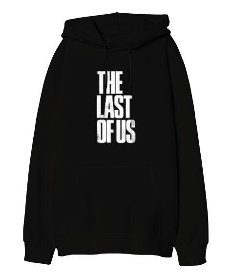 Tisho - The Last of Us Baskı Tasarımlı Siyah Oversize Unisex Kapüşonlu Sweatshirt