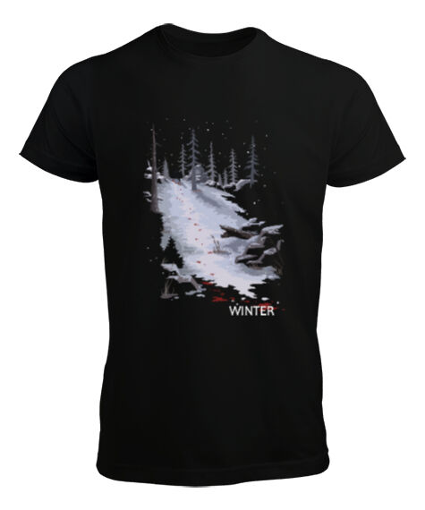 Tisho - The Last of Us - Winter Kış Tasarım Baskılı Siyah Erkek Tişört