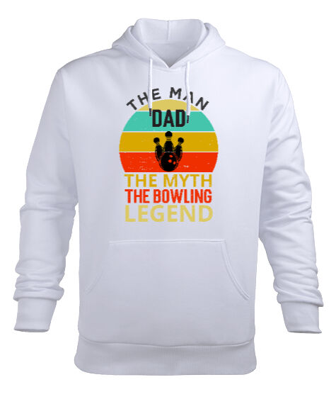 Tisho - The Man Dad Beyaz Erkek Kapüşonlu Hoodie Sweatshirt