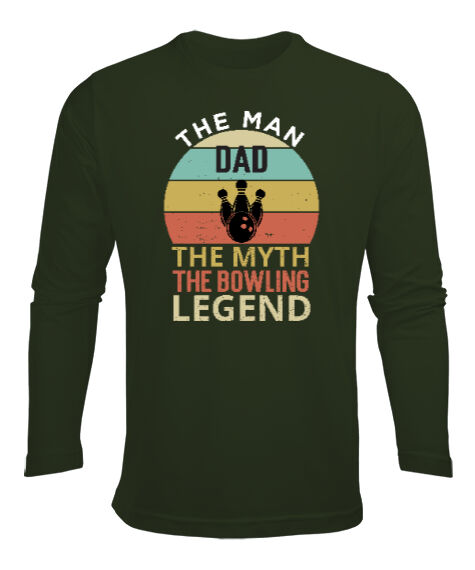Tisho - The Man Dad Haki Yeşili Erkek Uzun Kol Yazlık Tişört