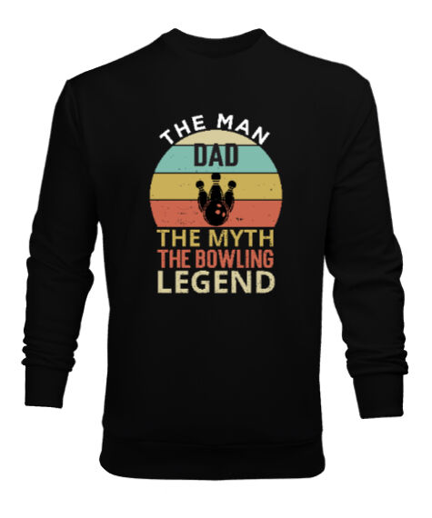 Tisho - The Man Dad Siyah Erkek Sweatshirt