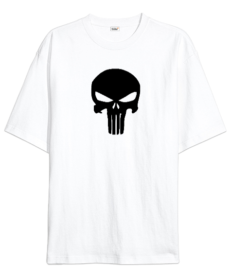 Tisho - The Punisher Beyaz Oversize Unisex Tişört