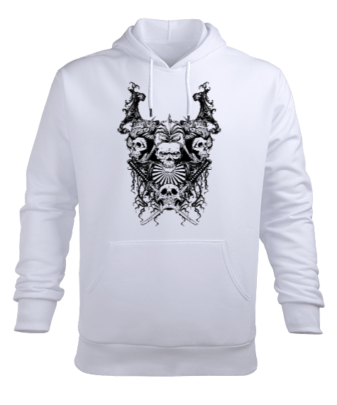 Tisho - The Punk Beyaz Erkek Kapüşonlu Hoodie Sweatshirt