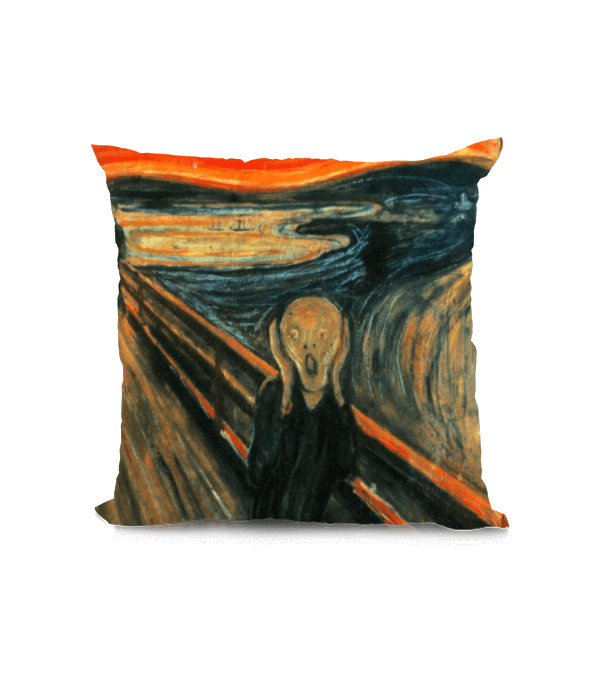 Tisho - The Scream Edvard Munch Ön Arka Baskılı Kare Yastık