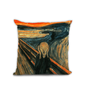 The Scream Edvard Munch Ön Arka Baskılı Kare Yastık - Thumbnail