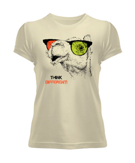 Tisho - Think Different V3 Krem Kadın Tişört