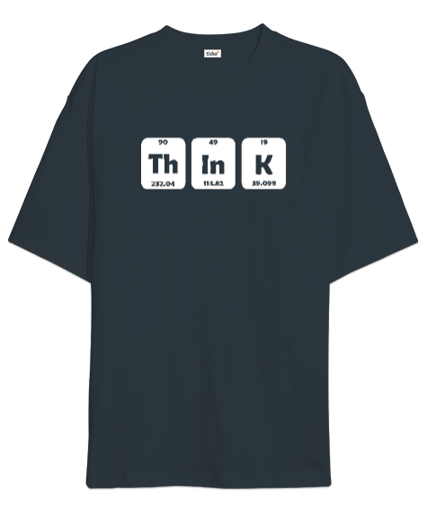 Tisho - Think - Düşün Füme Oversize Unisex Tişört