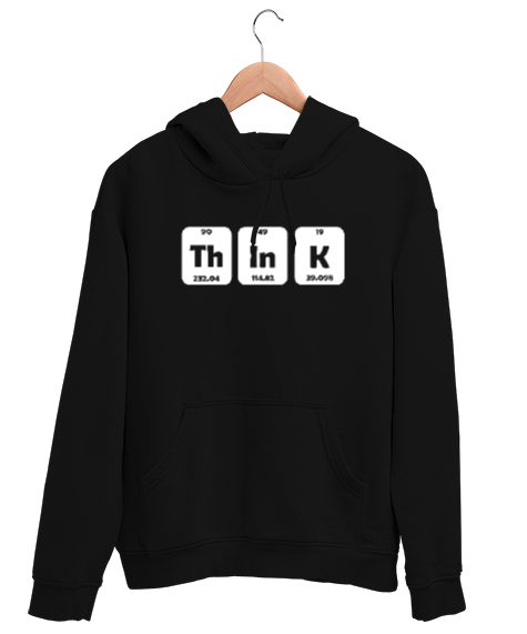 Tisho - Think - Düşün Siyah Unisex Kapşonlu Sweatshirt