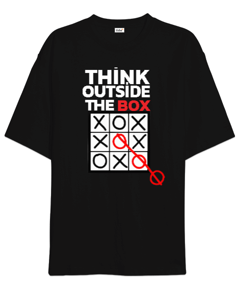 Tisho - Think Outside The Box isimli şık Oversize Unisex Tişört