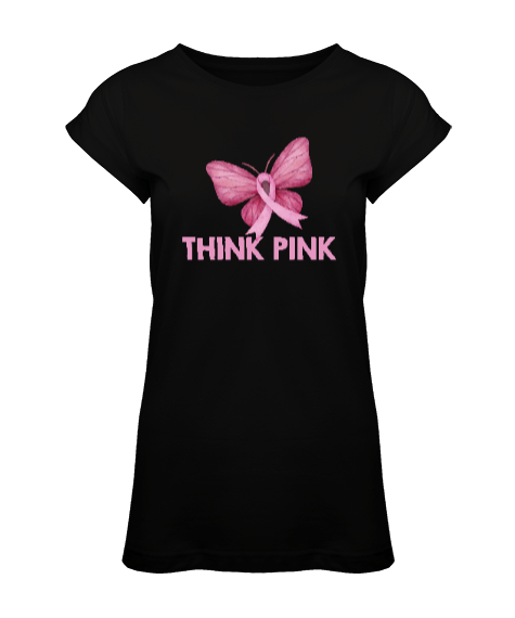 Tisho - Think Pink - Pembe Düşün Siyah Kadın Tunik
