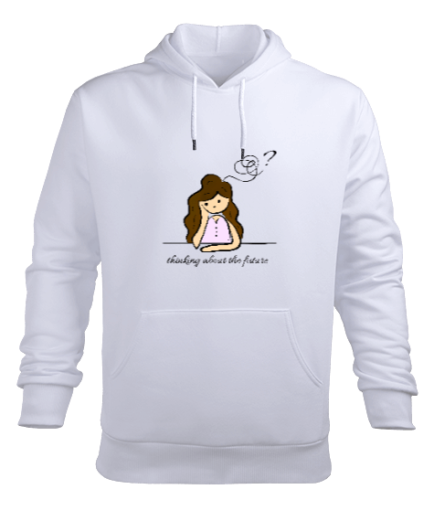 Tisho - Thoughtful Girl Erkek Kapüşonlu Hoodie Sweatshirt