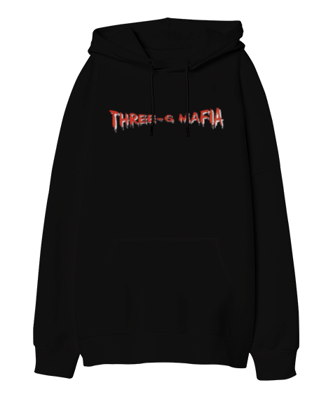 Tisho - Three 6 Mafia Mystic Stylez Font Oversize Unisex Kapüşonlu Sweatshirt