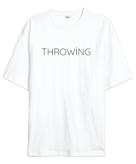 Tisho - Throwing yazilı t shirt Oversize Unisex Tişört
