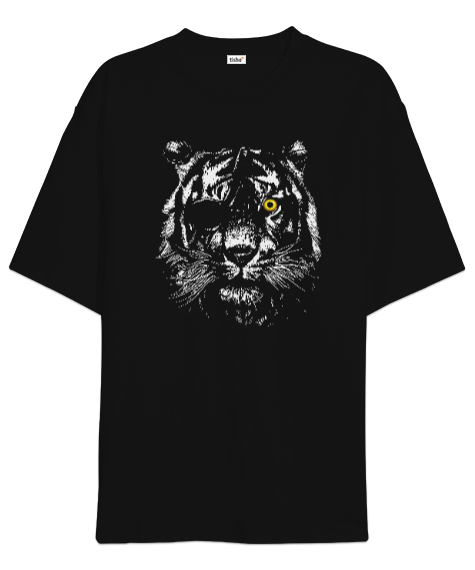 Tisho - Tiger Eye - Kaplan Gözü Siyah Oversize Unisex Tişört