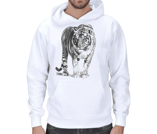 Tisho - Tiger Kapşonlu Kışlık Sweatshirt Erkek Kapşonlu