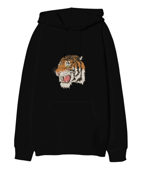 Tisho - tiger oversize unisex kapüşonlu sweatshirt Oversize Unisex Kapüşonlu Sweatshirt