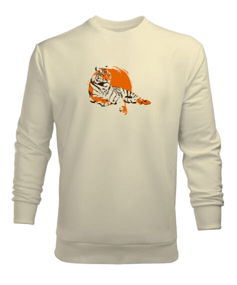 Tisho - Tiger Sun Krem Erkek Sweatshirt