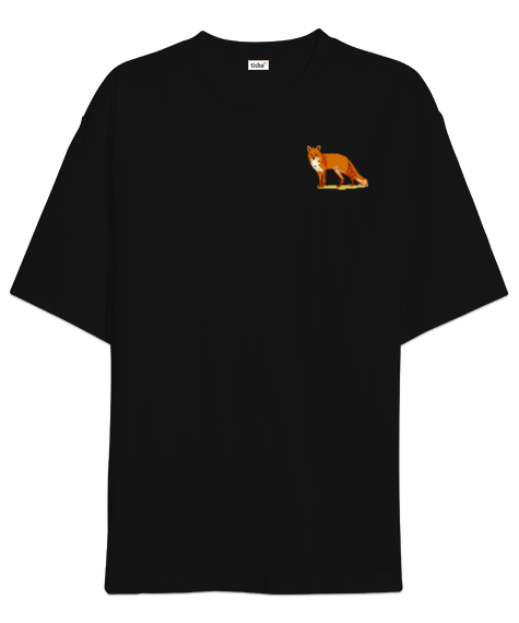 Tisho - Tilki Baskılı Oversize Unisex T-Shirt Oversize Unisex Tişört