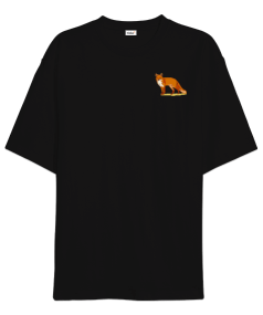 Tilki Baskılı Oversize Unisex T-Shirt Oversize Unisex Tişört - Tisho