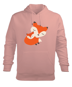 Tilki Baskılı Yavru Ağzı Erkek Kapüşonlu Hoodie Sweatshirt - Tisho
