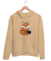 Tilki Camel Unisex Kapşonlu Sweatshirt - Tisho