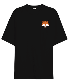 Tilki illüstrasyon Oversize Unisex Tişört - Tisho