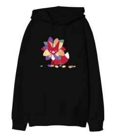 Tilki Oversize Unisex Kapüşonlu Sweatshirt - Tisho
