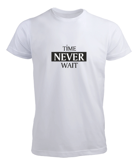 Tisho - time never wait Beyaz Erkek Tişört
