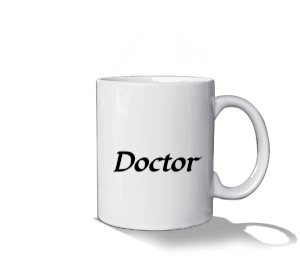 Tıp Sembollü Doctor Yazılı Kupa Beyaz Kupa Bardak - Thumbnail