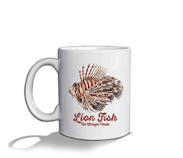 Tisho - TNH CUP - Dalış Aslan Balığı Beyaz Kupa Bardak