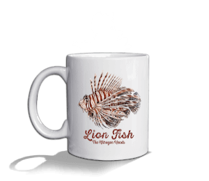 Tisho - TNH CUP - Dalış Aslan Balığı Beyaz Kupa Bardak
