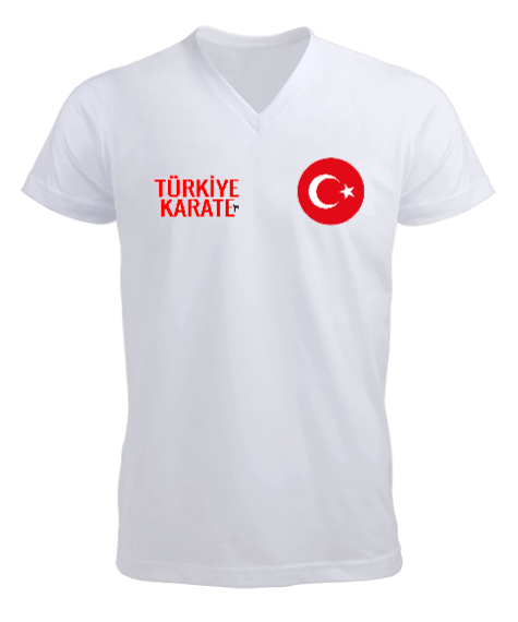 Tisho - TOKYO 2020 KARATE TSHIRT Erkek Kısa Kol V Yaka Tişört