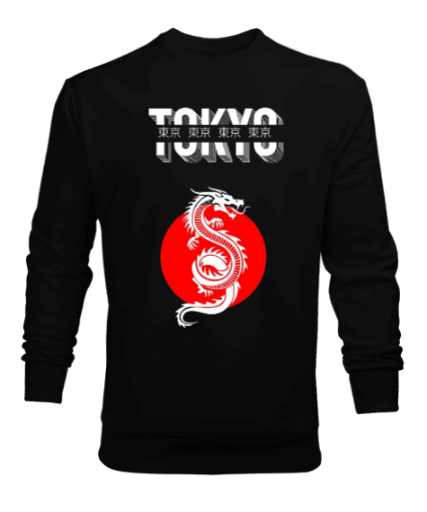 Tisho - Tokyo Ejderha Baskılı Erkek Sweatshirt
