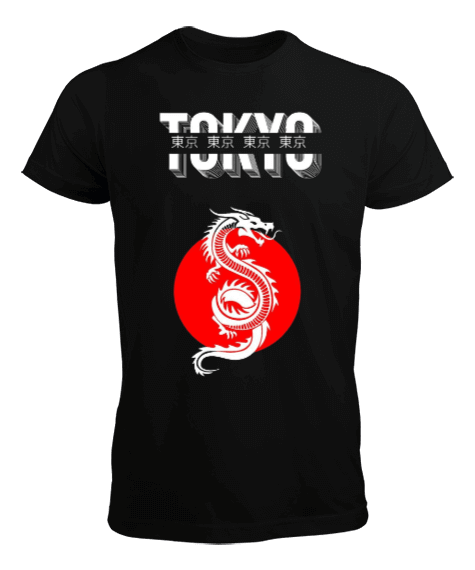 Tisho - Tokyo Ejderha Baskılı Erkek Tişört