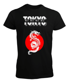 Tokyo Ejderha Baskılı Erkek Tişört - Tisho
