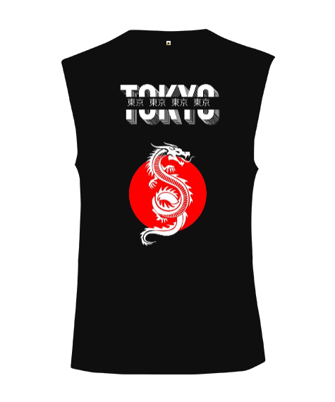 Tisho - Tokyo Ejderha Baskılı Kesik Kol Unisex Tişört