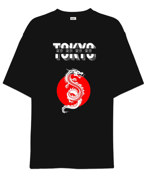 Tisho - Tokyo Ejderha Baskılı Oversize Unisex Tişört