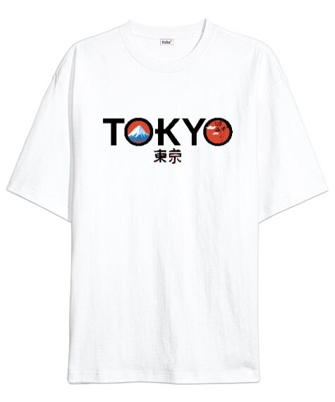 Tisho - Tokyo JPN Beyaz Oversize Unisex Tişört