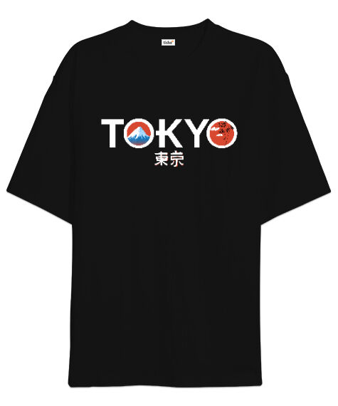 Tisho - Tokyo JPN Siyah Oversize Unisex Tişört