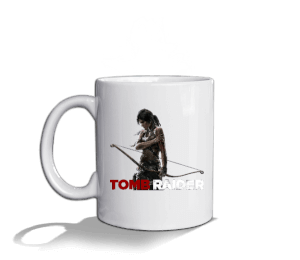 Tomb Raider Oyun Logo Beyaz Kupa Bardak - Thumbnail